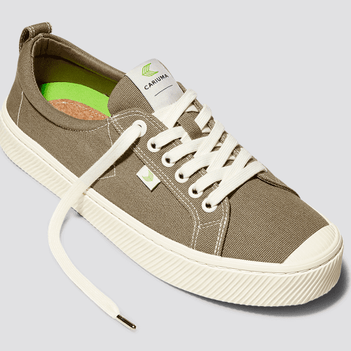 oca low washed burn sand nude contrast thread canvas sneaker.feature 1