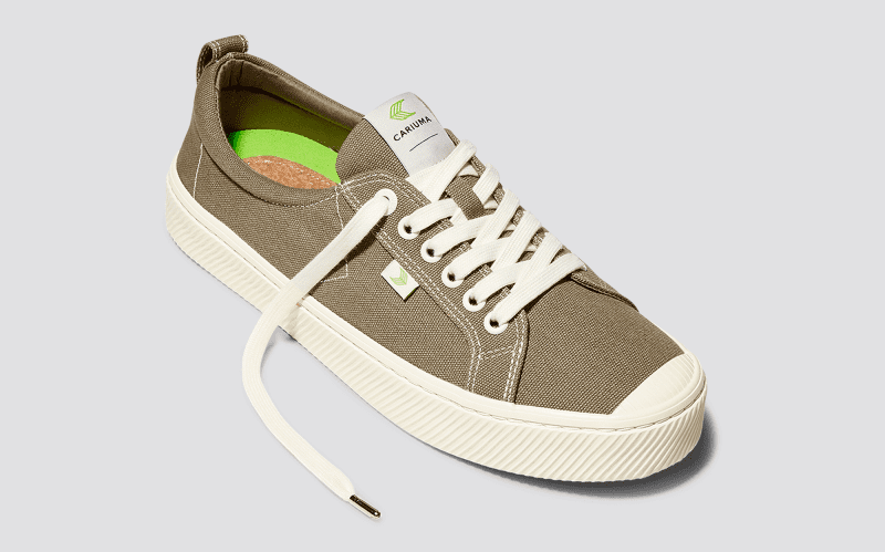 oca low washed burn sand nude contrast thread canvas sneaker.feature 1