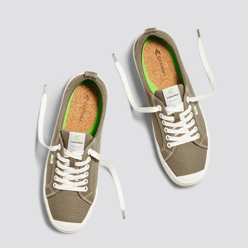 oca low washed burn sand nude contrast thread canvas sneaker.slideshow5