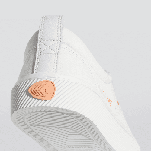 oca low white premium leather pantone peach fuzz canvas sneaker.slideshow4