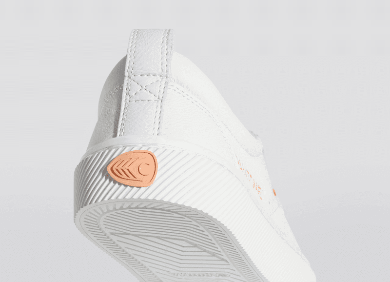 oca low white premium leather pantone peach fuzz canvas sneaker.slideshow4