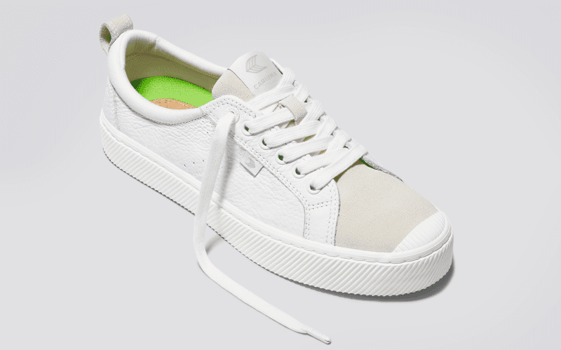 oca low white premium leather vintage suede sneaker.feature 1 746d682d 1b91 4299 aed1 bf53b921e042