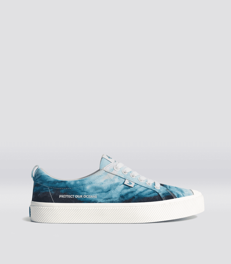 oca low world ocean day canvas sneaker.side view