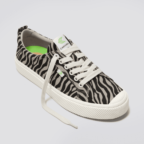 oca low zebra print canvas sneaker.fb feed