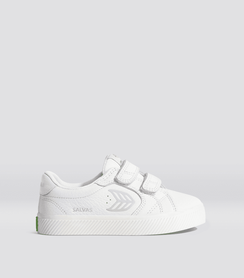 salvas kids white premium leather ice sneaker.side view