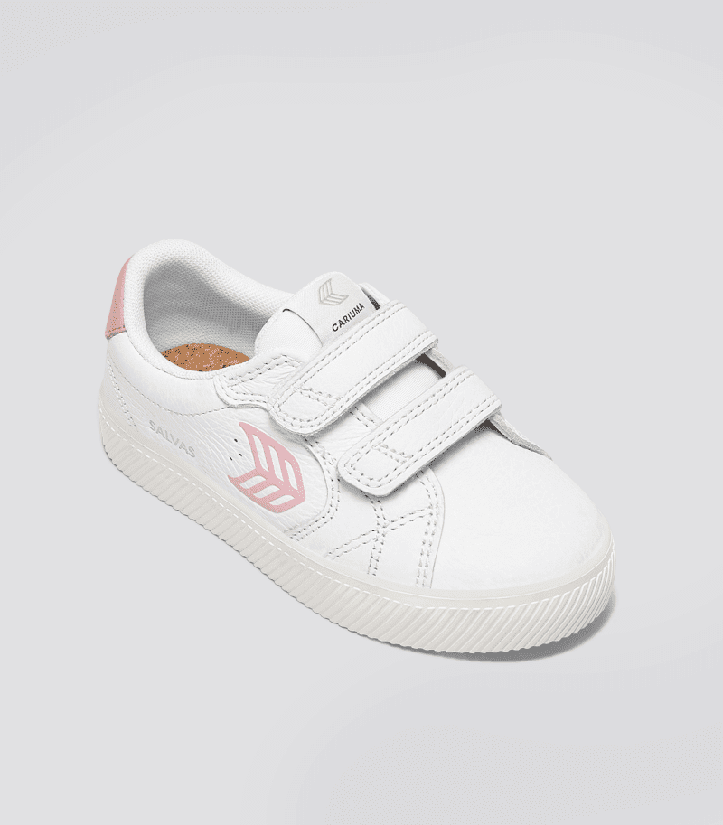 salvas kids white premium leather rose sneaker.hover