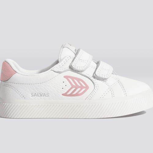 salvas kids white premium leather rose sneaker.slideshow1