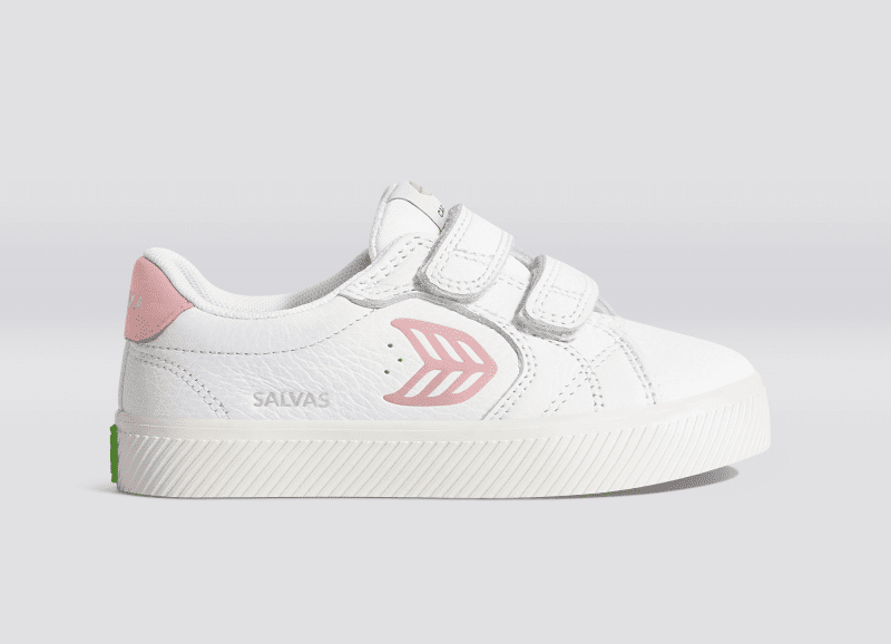 salvas kids white premium leather rose sneaker.slideshow1