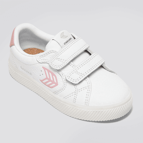 salvas kids white premium leather rose sneaker.slideshow2