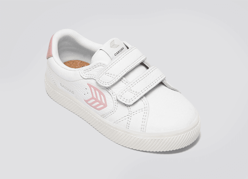 salvas kids white premium leather rose sneaker.slideshow2