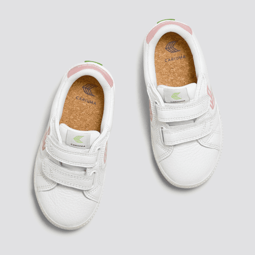 salvas kids white premium leather rose sneaker.slideshow4