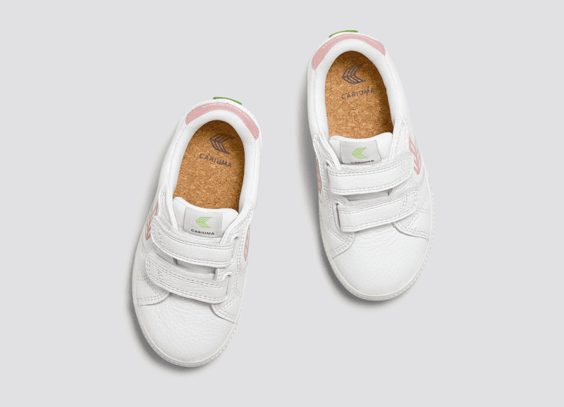 salvas kids white premium leather rose sneaker.slideshow4