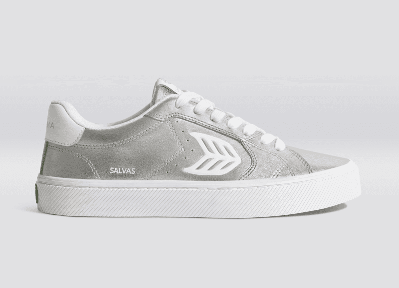 salvas metallic silver leather sneaker.slideshow1