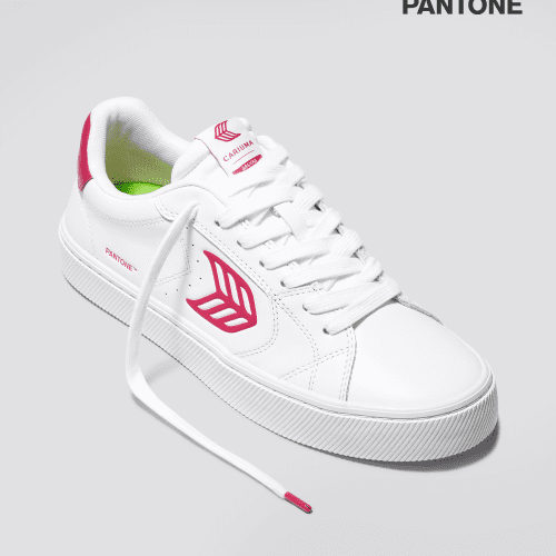 salvas pantone viva magenta white leather sneaker.fb feed 0c3c641a 3180 41b0 874f 0236972d17f1