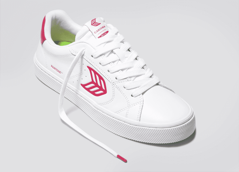 salvas pantone viva magenta white leather sneaker.slideshow3 d70874f4 e648 4f63 a4d8 b3f052b79dcc