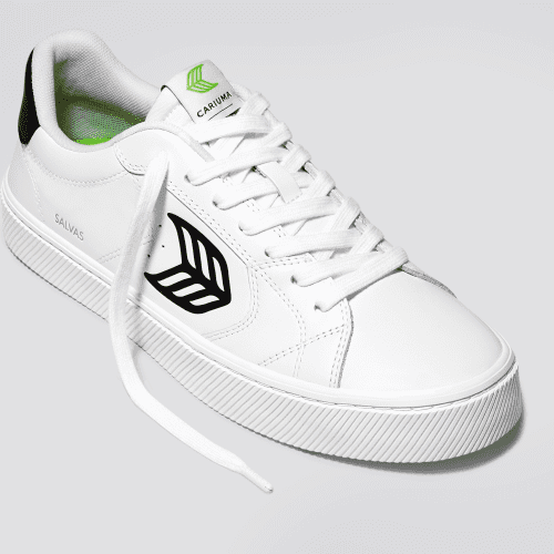 salvas white leather black logo sneaker.slideshow3 5f05bed7 eca5 4a33 82f9 f6ffd49f8848