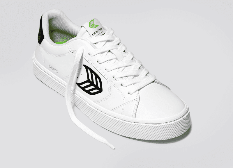 salvas white leather black logo sneaker.slideshow3 5f05bed7 eca5 4a33 82f9 f6ffd49f8848