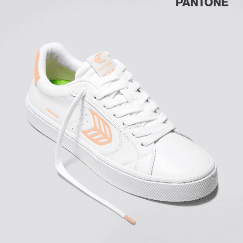 salvas white leather pantone peach fuzz canvas sneaker.fb feed 9677115c 9cd4 4d96 b9fc d26c03b2ec07