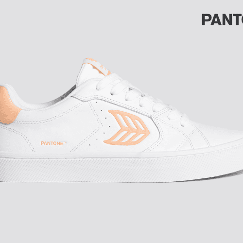 salvas white leather pantone peach fuzz canvas sneaker.slideshow1 3183082c 04eb 4142 b402 166e38489afc