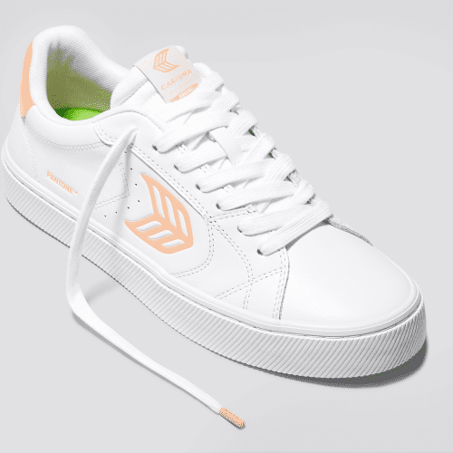 salvas white leather pantone peach fuzz canvas sneaker.slideshow2 2ff1cbfd 594a 4bda a6b7 1fa0b6a9cbbc