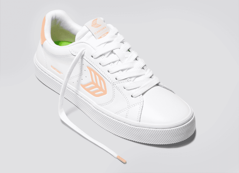 salvas white leather pantone peach fuzz canvas sneaker.slideshow2 2ff1cbfd 594a 4bda a6b7 1fa0b6a9cbbc