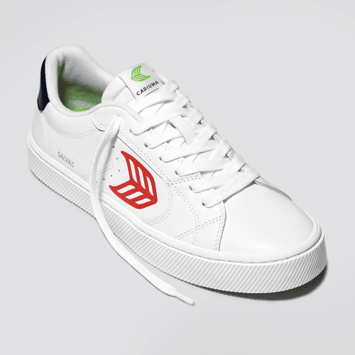 salvas white leather red logo navy sneaker.hover