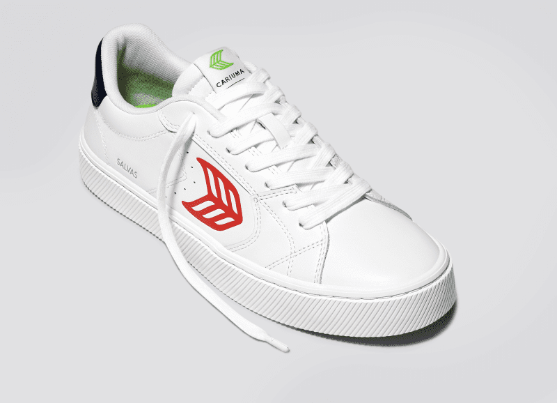 salvas white leather red logo navy sneaker.slideshow3 b794efbb 93ae 4794 b907 dcc4d594f317