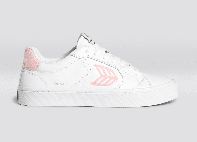 salvas white leather rose logo sneaker.slideshow1