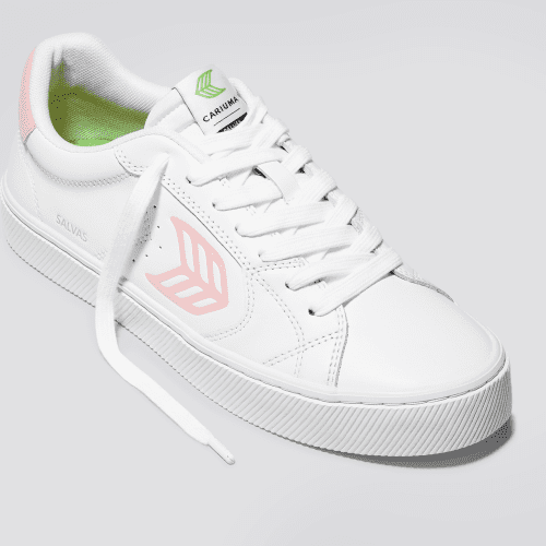 salvas white leather rose logo sneaker.slideshow3