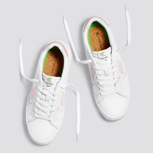 salvas white leather rose logo sneaker.slideshow5