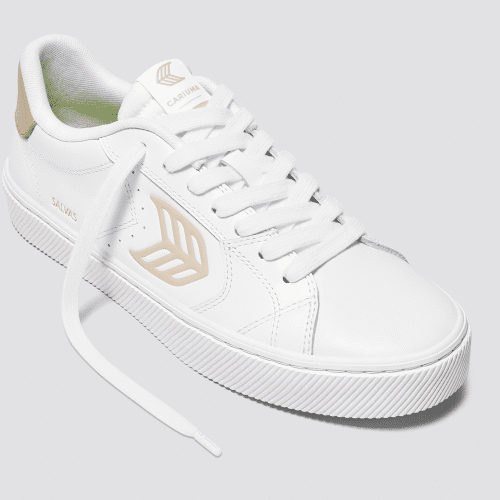 salvas white leather sand sneaker.slideshow2 4eeee0aa e597 4a02 9e27 76c8668527c9