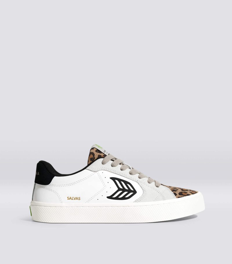 salvas white leather suede leopard print black sneaker.side view 6ee5757a e92a 401f a2c1 23777ccd9754