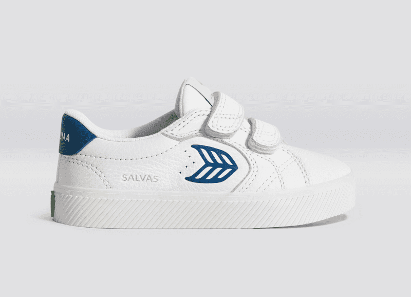 salvas white premium leather blue sneaker kids.slideshow1