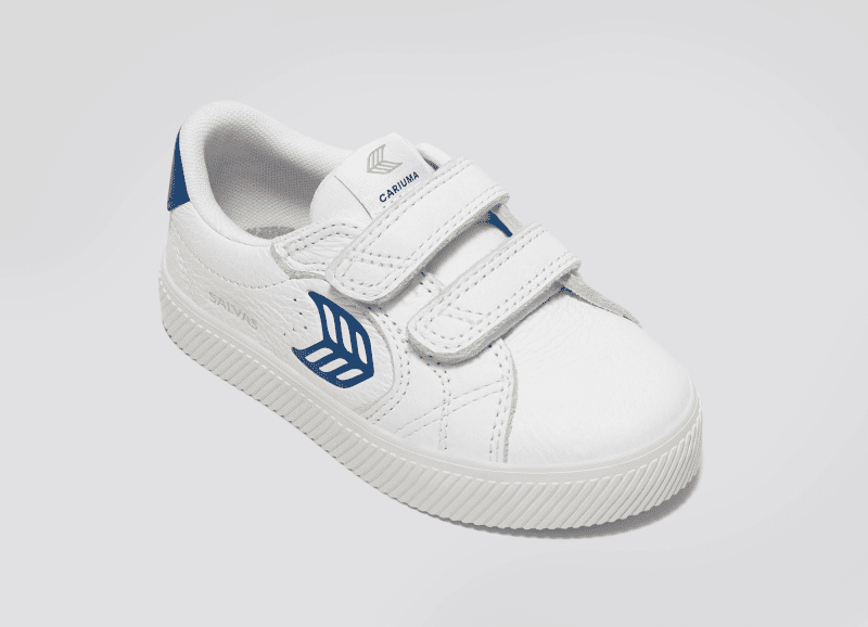 salvas white premium leather blue sneaker kids.slideshow2