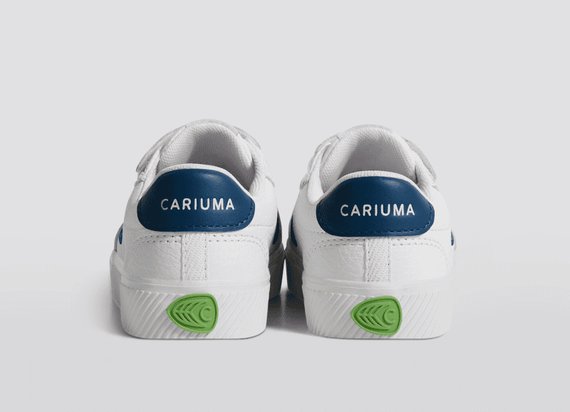 salvas white premium leather blue sneaker kids.slideshow4