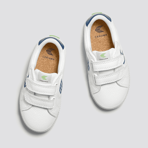 salvas white premium leather blue sneaker kids.slideshow5