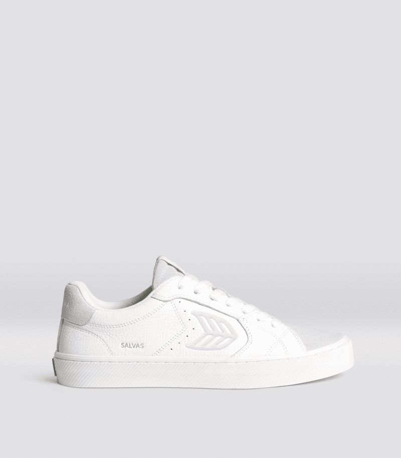 salvas white premium leather ice sneaker.side view