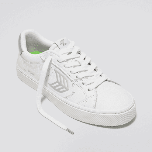 salvas white premium leather metallic silver.hover