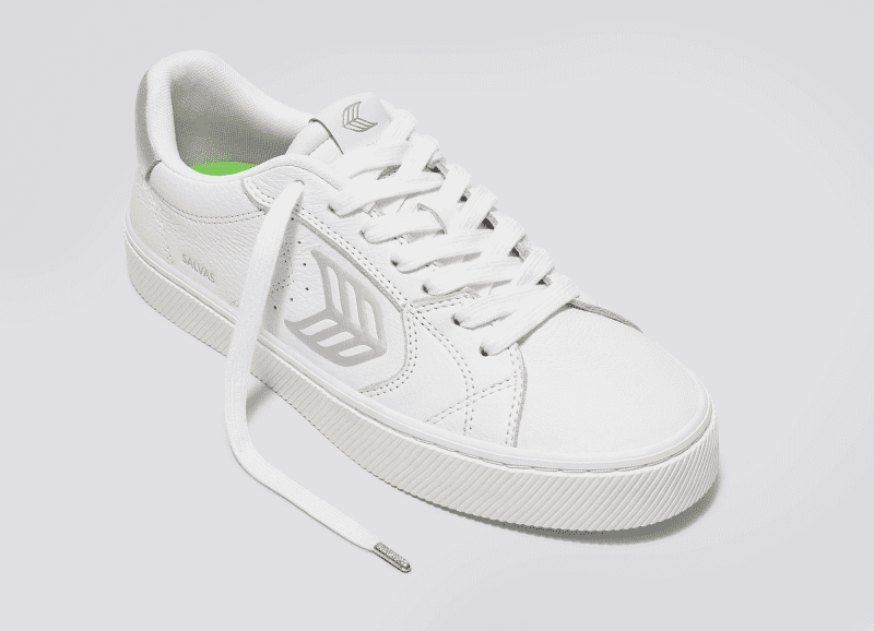 salvas white premium leather metallic silver.slideshow2