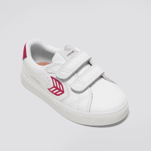 salvas white premium leather pink sneaker kids.hover