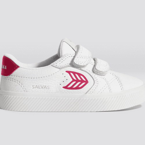 salvas white premium leather pink sneaker kids.slideshow1