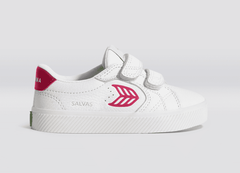 salvas white premium leather pink sneaker kids.slideshow1