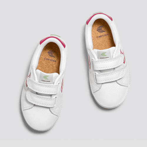 salvas white premium leather pink sneaker kids.slideshow5