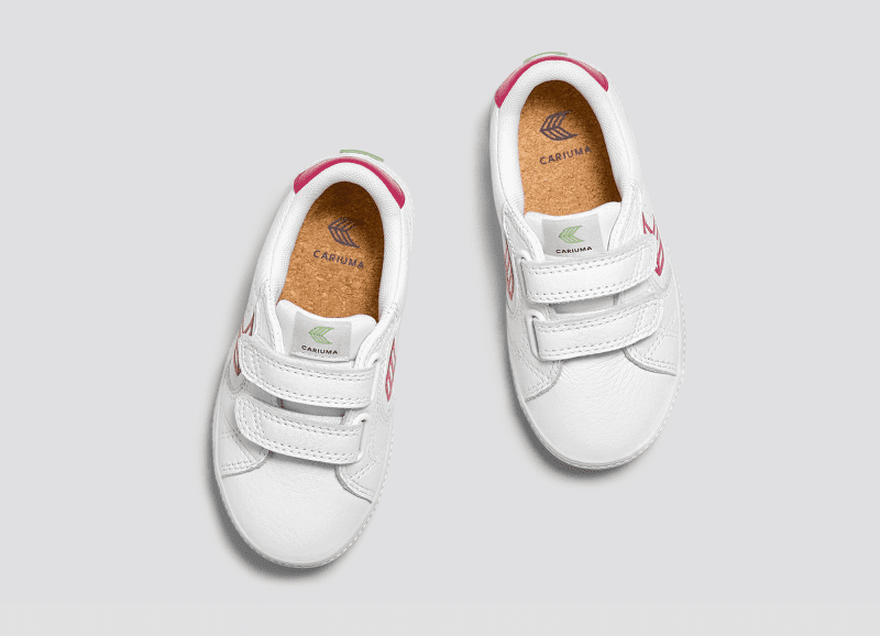 salvas white premium leather pink sneaker kids.slideshow5