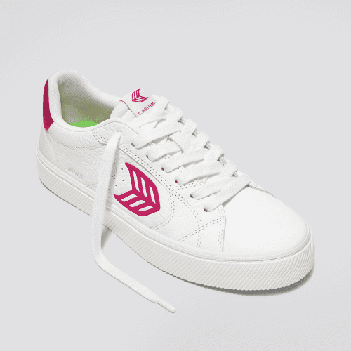 salvas white premium leather pink sneaker.fb feed