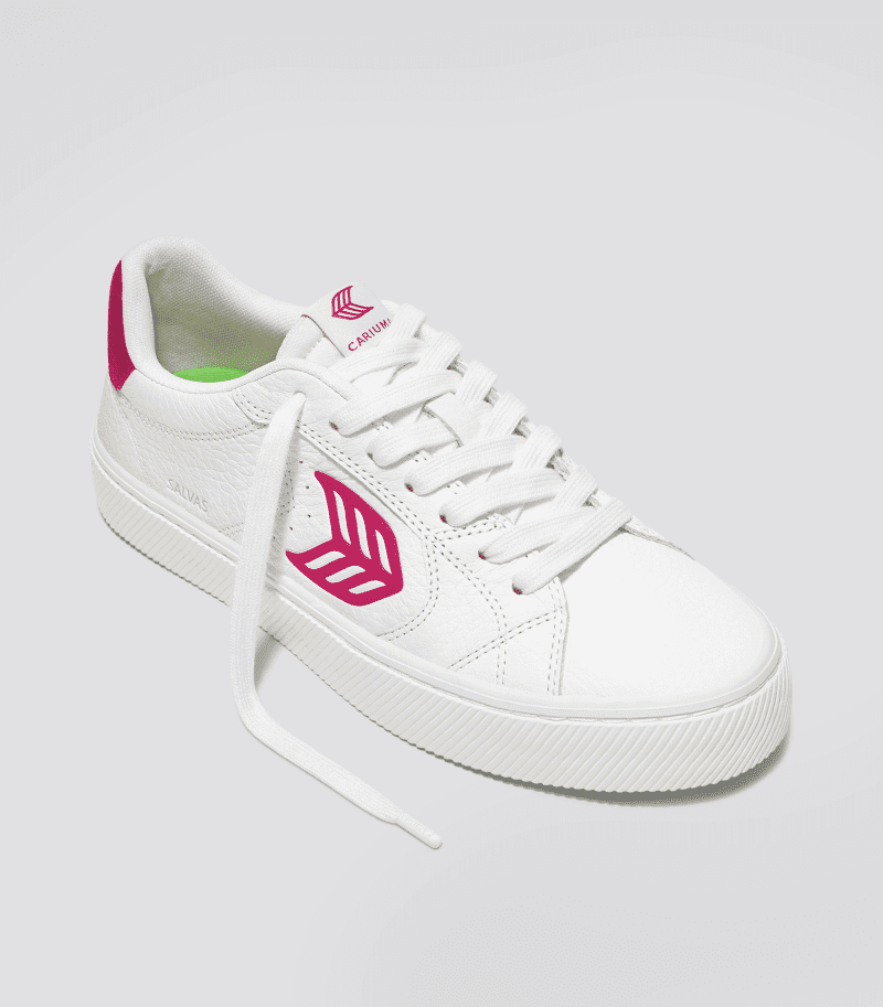 salvas white premium leather pink sneaker.fb feed