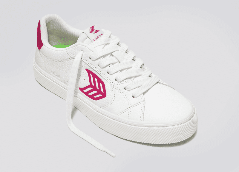 salvas white premium leather pink sneaker.slideshow2