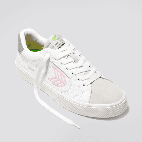 salvas white premium leather rose sneaker.fb feed