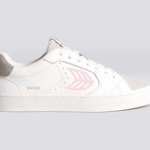 salvas white premium leather rose sneaker.slideshow1