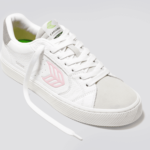 salvas white premium leather rose sneaker.slideshow2